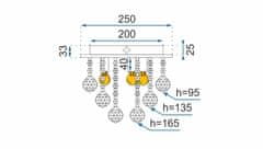 Tutumi Krištáľové stropné svietidlo APP404-C strieborné
