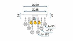 Tutumi Krištáľové stropné svietidlo Glamour APP403-C strieborné