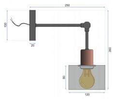 Tutumi Nástenná lampa KINKIET CALI 1W BLACK