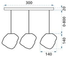 Tutumi Stropné svietidlo APP320 - imitácia ľadu