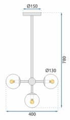 Tutumi Stropné svietidlo APP268-4C čierne