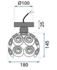 Tutumi Stropné svietidlo KRYSTAL APP203 čierne