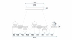 Tutumi Stropné svietidlo LED Nine 45W APP400-CP