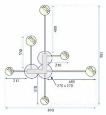 Tutumi Stropné svietidlo Elegant Six LED