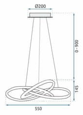 Tutumi Stropné svietidlo Ring II LED strieborné