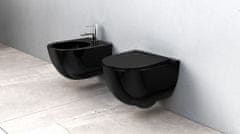 REA Závesná WC misa Carlo Mini Rimless Flat čierna