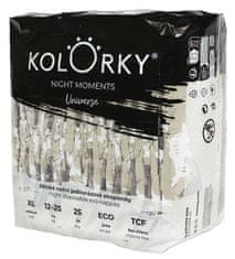 KOLORKY NIGHT MOMENTS - Vesmír - XL (12-25 kg) - 25 ks - nočné jednorazové ekoplienky