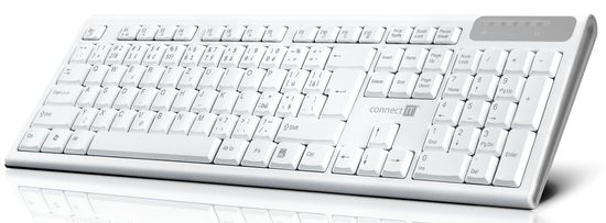 Connect IT Multimediálna bezdrôtová klávesnica, 2,4 GHz, USB, CZ + SK layout, biela