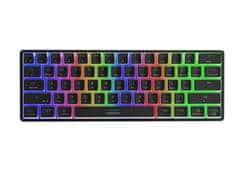 Genesis herná klávesnica THOR 660 RGB/Bezdrôtová Bluetooth/US layout/Čierna