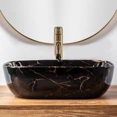 REA Umývadlo na dosku Belinda Black Marble Shiny REA-U8907 - Rea