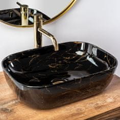 REA Umývadlo na dosku Belinda Black Marble Shiny REA-U8907 - Rea