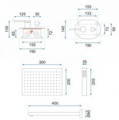 REA Oval podomietkový sprchový set, zlatá + box REA-P8466 - Rea