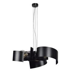 shumee EOS 3 BLACK 625/3 krútená závesná lampa čierna so zlatými doplnkami originál LOFT