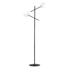 shumee Moderná stojaca lampa LINEAR LP2 BLACK/OPAL 1169/LP2 s tienidlami