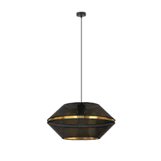 shumee Závesná lampa MALIA 1 BLACK/GOLD 1185/1 čierna s tienidlom zlatý stred