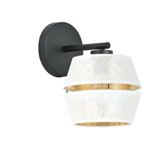 shumee Závesná lampa MALIA K1 WHITE/GOLD 1185/K1 čierna s tienidlom zlatý stred