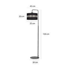 shumee MOGI LP1 BLACK 601/LP1 stojaca lampa veľké čierne tienidlo elegantné