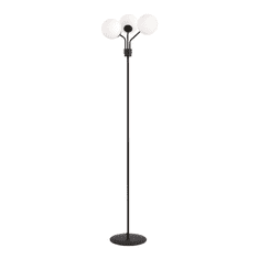 shumee Stojacia lampa NOVA LP3 BLACK/OPAL 1138/LP3 so skleneným tienidlom