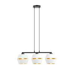 shumee Závesná lampa PIANO 3 WHITE/GOLD 1182/3 čierna s tienidlom zlatý stred