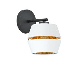 shumee Závesná lampa PIANO K1 WHITE/GOLD 1182/K1 čierna s tienidlom zlatý stred