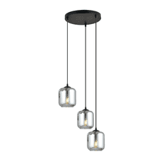 shumee Závesná lampa STORM 3 PREMIUM BLACK 1176/3PREM sklenená guľová tienidlo moderný previs