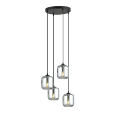 shumee Závesná lampa STORM 4 PREMIUM BLACK 1176/4PREM sklenená guľa tienidlo moderný previs