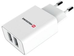 SWISSTEN Swissten Sieťový Adaptér Smart Ic 2X Usb 2,1A Power + Dátový Kábel Usb / Type C 1,2 M Biely