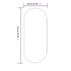 Vidaxl Nástenné zrkadlo strieborné 70x30 cm oválne