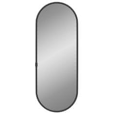Vidaxl Nástenné zrkadlo čierne 40x15 cm okrúhle