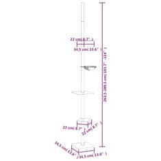 Vidaxl Strom pre mačky od podlahy po strop bledosivý 263,5-289,5 cm