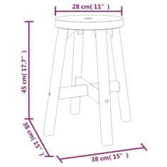 Vidaxl Podnožka hnedá 38x38x45 cm okrúhla masívna akácia