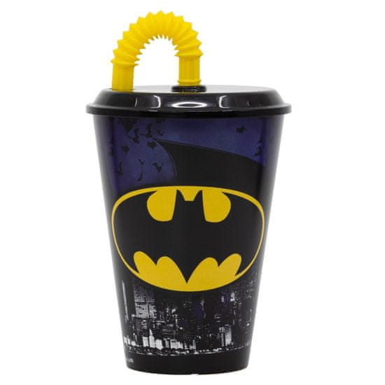 Stor Plastový pohár s vrchnákom a slamkou BATMAN 430ml, 85540