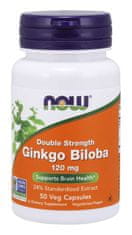 NOW Foods Ginkgo Biloba Double Strenght, 120 mg, 50 rastlinných kapsúl