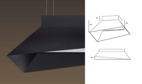 BPM VÝPREDAJ VZORKY BPM Závesné svietidlo CAROLINA SQUARE čierne LED 72,8W 650x650mm 3000K plus nepriame osvetlenie (10228.65.PN.BK.OP.3K.IN7)