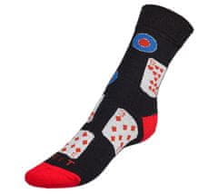 Ponožky Karty - 39-42 - čierna, červená