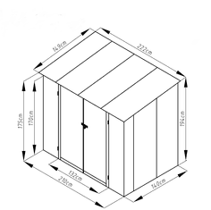 IWHOME Záhradný domček LETO B 3,31 m² antracit IWH-10230034