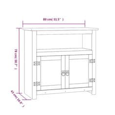 Vidaxl TV skrinka z borovice v mexickom štýle Corona sivá 80x43x78 cm