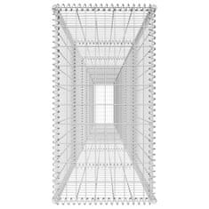 Vidaxl Gabiónová stena s krytom, pozinkovaná oceľ 600x50x100 cm