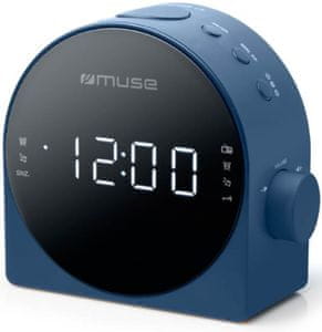 moderný rádiobudík muse M-185CBL pll fm mw tuner duálny alarm veľký displej stmievateľný aux in vstup záložná batéria