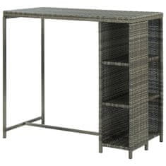 Petromila vidaXL Barový stolík s úložným regálom sivý 120x60x110 cm polyratan
