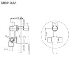 Mereo Zuna sprchová batéria podomietková s prepínačom, Mbox, okrúhly kryt CB60106ZA - Mereo