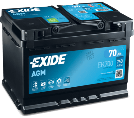 Exide AGM 70Ah Autobatéria Start-Stop 12V , 760A , EK700