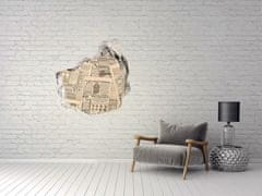 Wallmuralia.sk 3D diera na stenu Starovekých noviny 125x125 cm