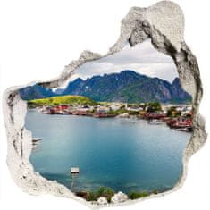 Wallmuralia.sk Diera 3D fototapety nálepka Lofoten v nórsku 75x75 cm