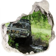 Wallmuralia.sk Diera 3D fototapety nálepka Jeep v lese 100x100 cm