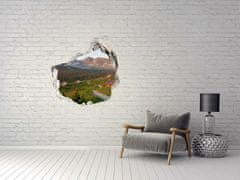 Wallmuralia.sk Díra 3D ve zdi nálepka Glade v tatrách 75x75 cm