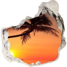 Wallmuralia.sk Díra 3D ve zdi nálepka Sunset beach 75x75 cm