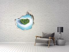 Wallmuralia.sk Diera 3D fototapety nálepka V tvare srdca ostrova 75x75 cm