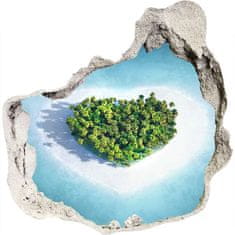 Wallmuralia.sk Diera 3D fototapety nálepka V tvare srdca ostrova 75x75 cm