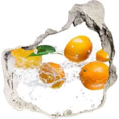 Wallmuralia.sk Diera 3D fototapety nálepka Pomaranče a vodu 125x125 cm